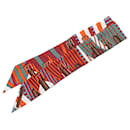 Hermès Red Sangles Silk Twilly Scarf