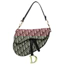 Dior Red Oblique Canvas Saddle Bag