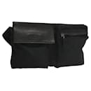 GUCCI GG Canvas Waist bag Black Silver 28566 Auth am8162 - Gucci