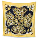 Hermes Vintage Yellow Silk Scarf Aladin 1972 Francoise Heron - Hermès
