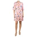 Pink floral crepe dress - size UK 10 - Autre Marque