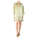 Olive green silk shirt dress - size S - Autre Marque