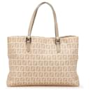 Fendi Brown Zucchino Canvas Tote
