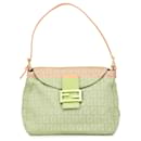 Fendi Brown Zucchino Canvas Double Flap Mamma