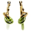 Celine Gold Plated Knot Small Hoop Earrings - Céline
