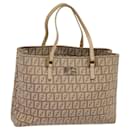 FENDI Zucchino Canvas Hand Bag Pink Gold Auth bs24773 - Fendi