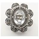 Alexander McQueen Stainless Steel Crystal Ring - Alexander Mcqueen