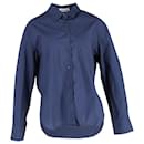The Frankie Shop Lui Shirt in Navy Blue Organic Cotton - Autre Marque