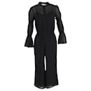  Michael Kors Gathered Sleeve Jumpsuit in Black Polyester