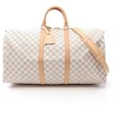 Louis Vuitton Damier Azur Keepall Bandouliere 55 Boston Bag N41429
