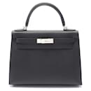 Hermes Epsom Kelly 28 Handbag Black KST158DX - Hermès