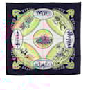 Hermès Blue Cavaliers Peuls Silk Scarf