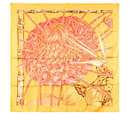 Hermès Yellow Jardin Creole Detail Silk Scarf