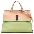 Gucci Brown Medium Leather Bamboo Daily Satchel