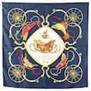 Hermès Blue Springs Silk Scarf 90