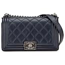 Chanel Blue Old Medium Quilted Calfskin Boy Flap