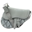 NEW DIOR MINI SADDLE BAG MEN'S CD DIAMOND CANVAS CROSSBODY PURSE - Christian Dior