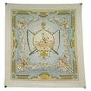 VINTAGE FOULARD HERMES CHIENS ET VALETS HALLO 1ERE EDITION 1963 CARRE 90 CM - Hermès