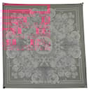 FOULARD HERMES LES TUILERIES JOACHIM METZ CARRE 90 EN SOIE ROSE SILK SCARF - Hermès