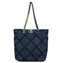 Chanel Denim Leather 19 Matelassé Tote Bag
