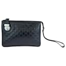Gucci Guccissima Black Leather Clutch Bag