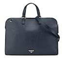Prada Saffiano Shoulder Bag in Navy Leather