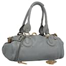 Chloe Paddington Shoulder Bag Leather Light Blue Gold Silver Auth BA1211 - Chloé