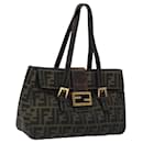 Sac à main en toile Zucca FENDI noir marron Auth 118418 - Fendi