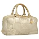 LOEWE Anagram Amazona 28 Hand Bag Leather Gold Auth 119534 - Loewe