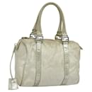 FENDI Zucchino Canvas Hand Bag Silver Auth 119320 - Fendi