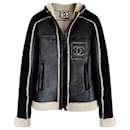 2008 Chanel 08A Sport CC Zip Up Hooded Jacket Lambskin with Shearling