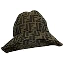  Fendi Zucca Bucket Hat in Brown Polyester