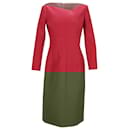 Emilia Wickstead Boat Neck Midi Dress in Red Polyester - Autre Marque