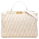 Fendi Brown Large Zucca Corda Iconic Peekaboo Satchel