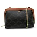 Celine Brown Triomphe Coated Canvas Clutch On Chain - Céline