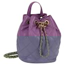 CHANEL Chain Matelasse Backpack Lamb Skin Purple CC Auth BA1260AM - Chanel