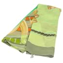 HERMES Écharpe Grand Format Soie Verte Auth bs24222 - Hermès