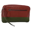 BOTTEGA VENETA INTRECCIATO Clutch Bag Leather Brown Auth bs24626 - Autre Marque
