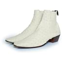 Saint Laurent, Ostrich leather Wyatt boots