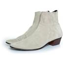 Saint Laurent, Grey suede west Chelsea boots