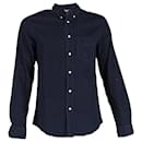 Acne Studios Isherwood Button Down Shirt in Navy Blue Denim
