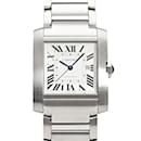 Cartier Tank Francaise LM WSTA0067 Silver Dial Men's Watch