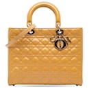 Dior Brown Large Patent Cannage Lady Dior