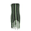 Jw Anderson Knitted Midi Dress in Green and Black Polyamide - JW Anderson