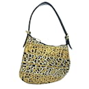 Sac à épaule Fendi Zucca en toile léopard et cuir