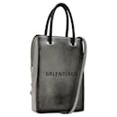 BALENCIAGA Shopping Phone Holder Shoulder Bag Leather Silver Auth fm4541 - Balenciaga