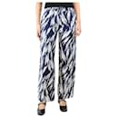 Blue abstract-printed trousers - size UK 10 - Autre Marque