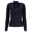  Dion Lee Cutout Turtleneck Sweater in Navy Blue Wool - Autre Marque