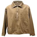  Bottega Veneta Half-Zip Jacket in Brown Cotton