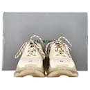 Balenciaga Triple S Clear Sole Sneakers in Off-White Polyester
